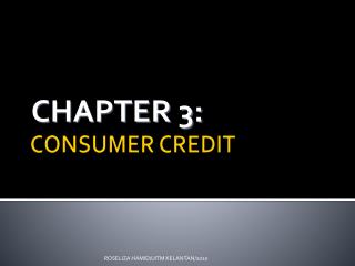 CONSUMER CREDIT