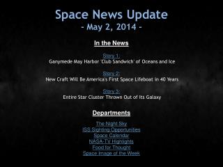 Space News Update - May 2, 2014 -