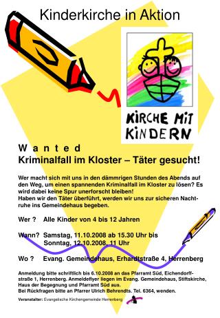 W a n t e d Kriminalfall im Kloster – Täter gesucht!