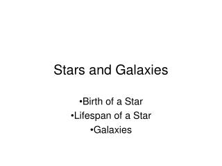 Stars and Galaxies