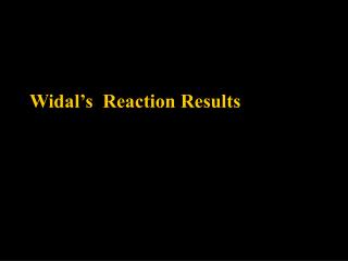 Widal’s Reaction Results
