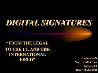 DIGITAL SIGNATURES