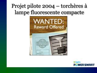 Projet pilote 2004 – torchères à lampe fluorescente compacte