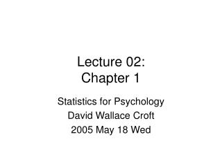 Lecture 02: Chapter 1