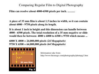 Film can resolve about 4000-6500 pixels per inch. ...........