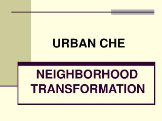 NEIGHBORHOOD TRANSFORMATION