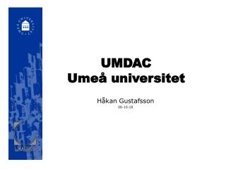 UMDAC Umeå universitet