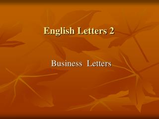 English Letters 2