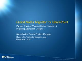 Quest Notes Migrator for SharePoint