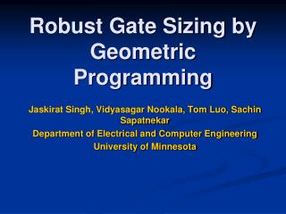 Robust Gate Sizing by Geometric Programming