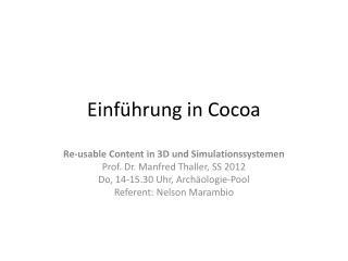 Einführung in Cocoa