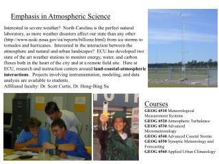 Emphasis in Atmospheric Science