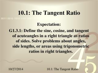 10.1: The Tangent Ratio