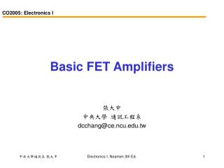 Basic FET Amplifiers