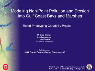 Modeling Non-Point Pollution and Erosion Into Gulf Coast Bays and Marshes