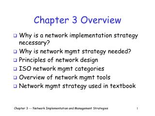 Chapter 3 Overview