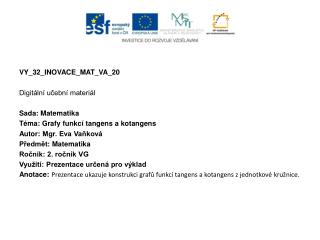 VY_32_INOVACE_MAT_VA_20 Digitální učební materiál Sada: Matematika