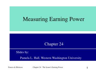Measuring Earning Power