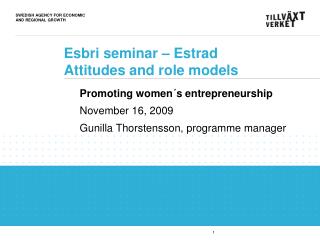 Esbri seminar – Estrad Attitudes and role models