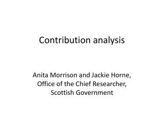 Contribution analysis