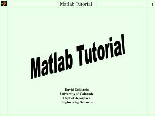 Matlab Tutorial