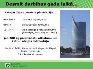 Desmit darbības gadu laikā...