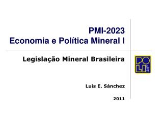 PMI-2023 Economia e Política Mineral I