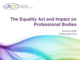 The Equality Act and Impact on Professional Bodies
