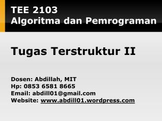 TE E 2 103 Algoritma dan Pemrograman