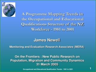 James Newell Monitoring and Evaluation Research Associates (MERA)