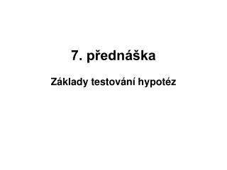 7. přednáška