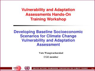 Vulnerability and Adaptation Assessments Hands-On Training Workshop