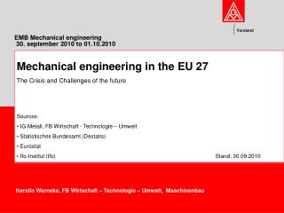 EMB Mechanical engineering 30. september 2010 to 01.10.2010