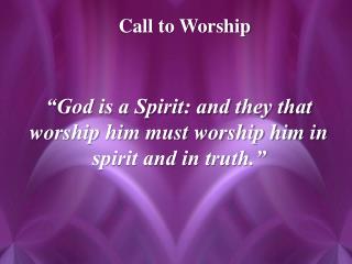Call to Worship