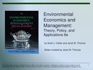 Environmental Economics and Management: Theory, Policy, and Applications 6e