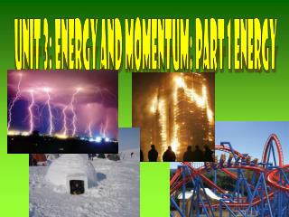Unit 3: Energy and Momentum: part 1 Energy