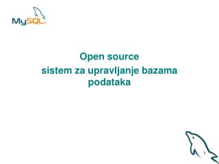 Open source s istem za upravljanje bazama podataka