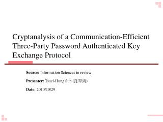 Source: Information Sciences in review Presenter: Tsuei-Hung Sun ( 孫翠鴻 ) Date: 2010/10/29