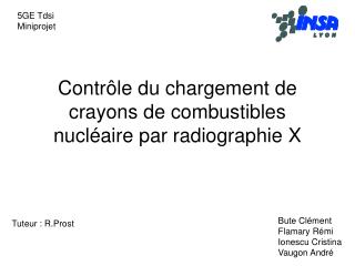 Contrôle du chargement de crayons de combustibles nucléaire par radiographie X