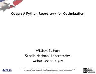 Coopr: A Python Repository for Optimization