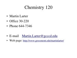 Chemistry 120