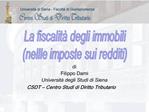 La fiscalit degli immobili nellle imposte sui redditi