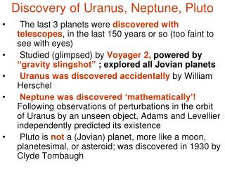 Discovery of Uranus, Neptune, Pluto