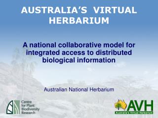 AUSTRALIA’S VIRTUAL HERBARIUM