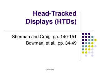 Head-Tracked Displays (HTDs)