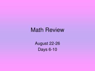 Math Review