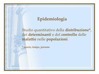 Epidemiologia