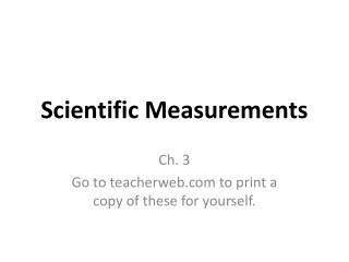 Scientific Measurements