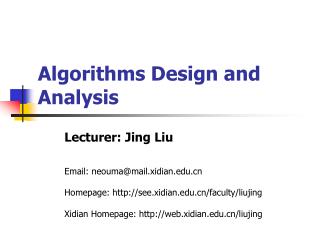 Algorithms Design and Analysis