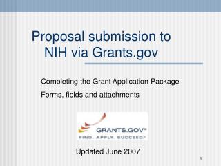 Proposal submission to NIH via Grants